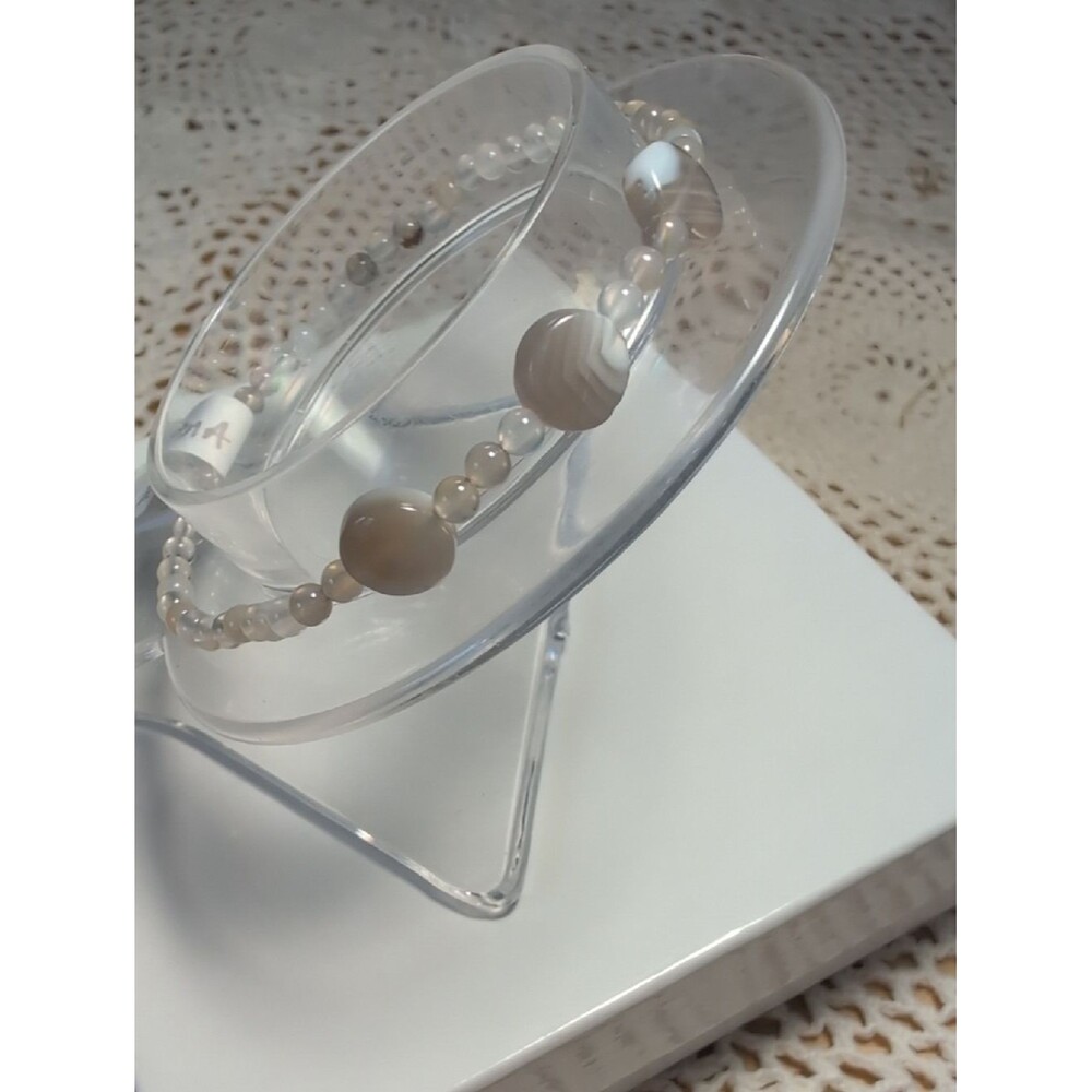 Handmade Botswana Agate Stretch Bracelet